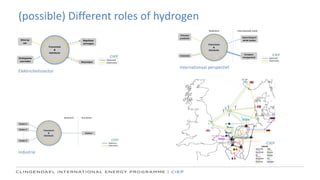 (possible) Different roles of hydrogen
Elektriciteitssector
Industrie
Internationaal perspectief
 