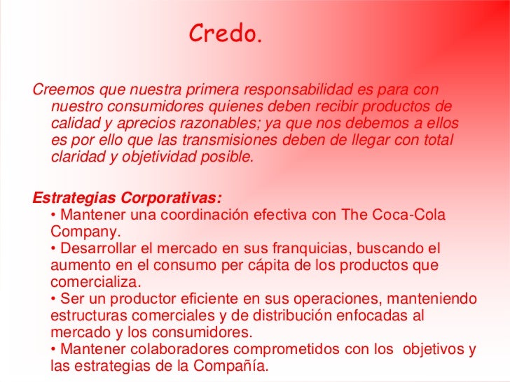 Credo De La Empresa Coca Cola
