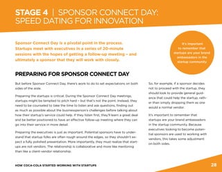 HOW COCA-COLA STARTED WORKING WITH STARTUPS 29
STAGE 4 | SPONSOR CONNECT DAY: SPEED DATING FOR INNOVATION
THE STRUCTURE OF...