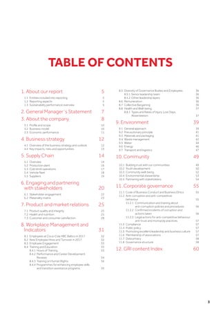 3
TABLE OF CONTENTS
1. About our report 5
1.1 Entities included into reporting 5
1.2 Reporting aspects 5
1.3 Sustainabilit...