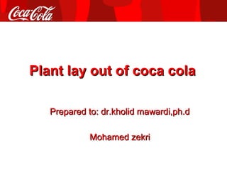 Plant lay out of coca colaPlant lay out of coca cola
Prepared to: dr.kholid mawardi,ph.dPrepared to: dr.kholid mawardi,ph.d
Mohamed zekriMohamed zekri
 