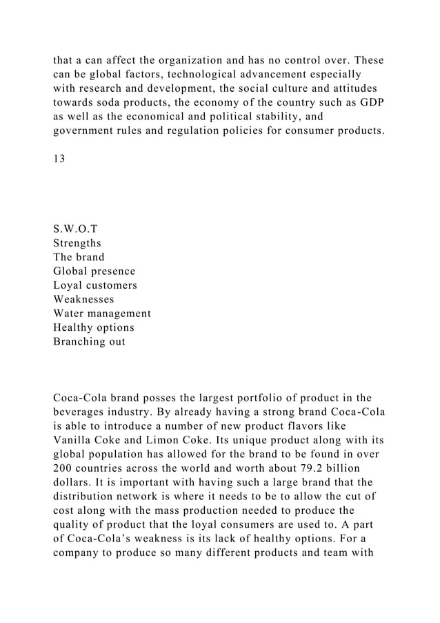 Coca-Cola Strategic Analysis ImplementationSTR581.docx