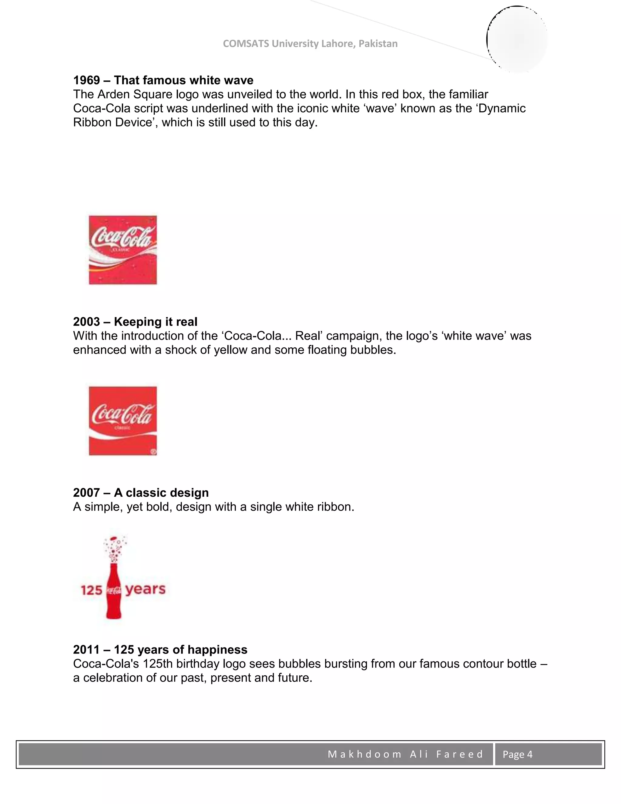 Coca cola- A brief Report.....! | DOCX