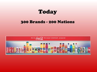Today
300 Brands - 200 Nations
 