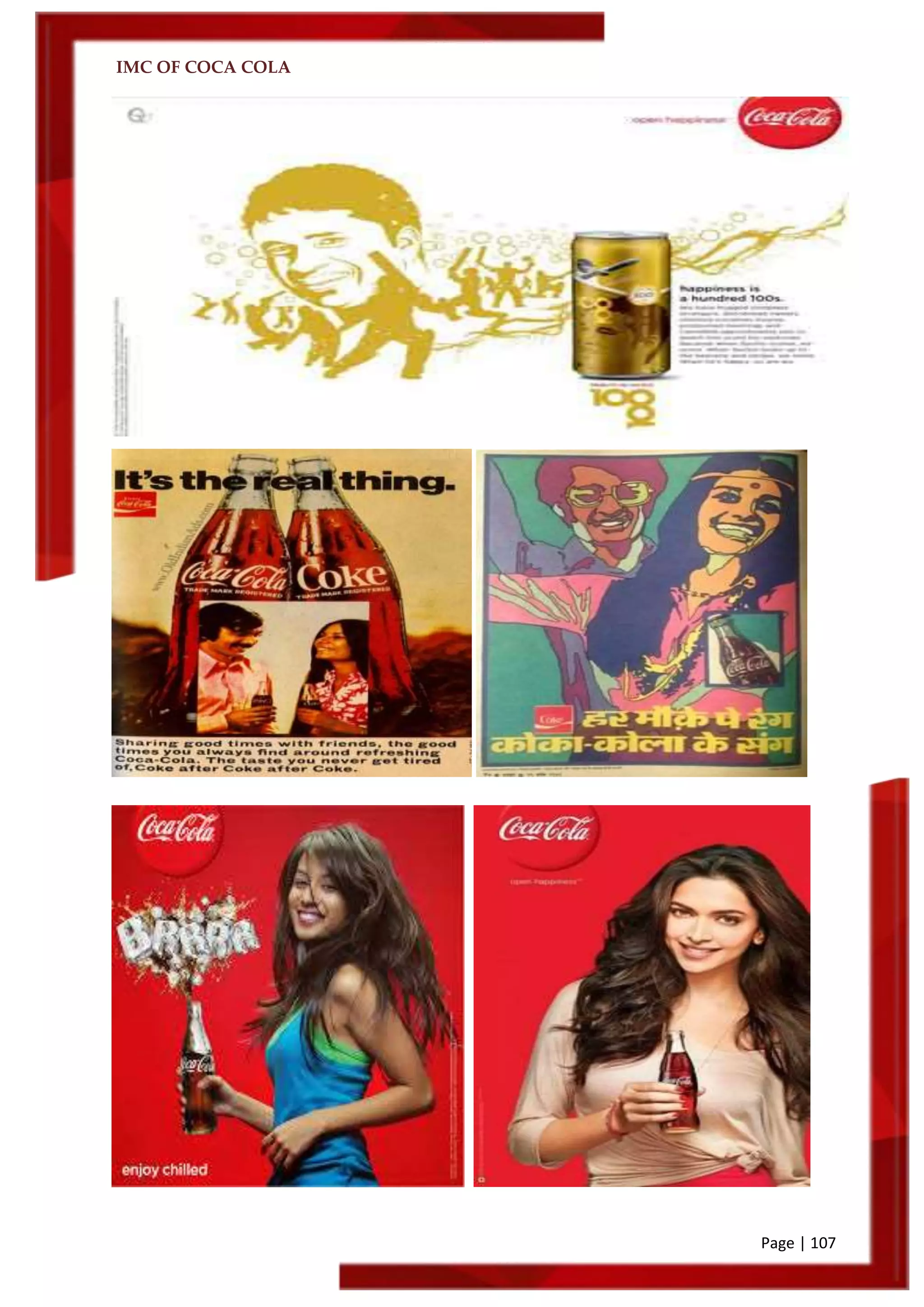 IMC OF COCA COLA
Page | 107
 