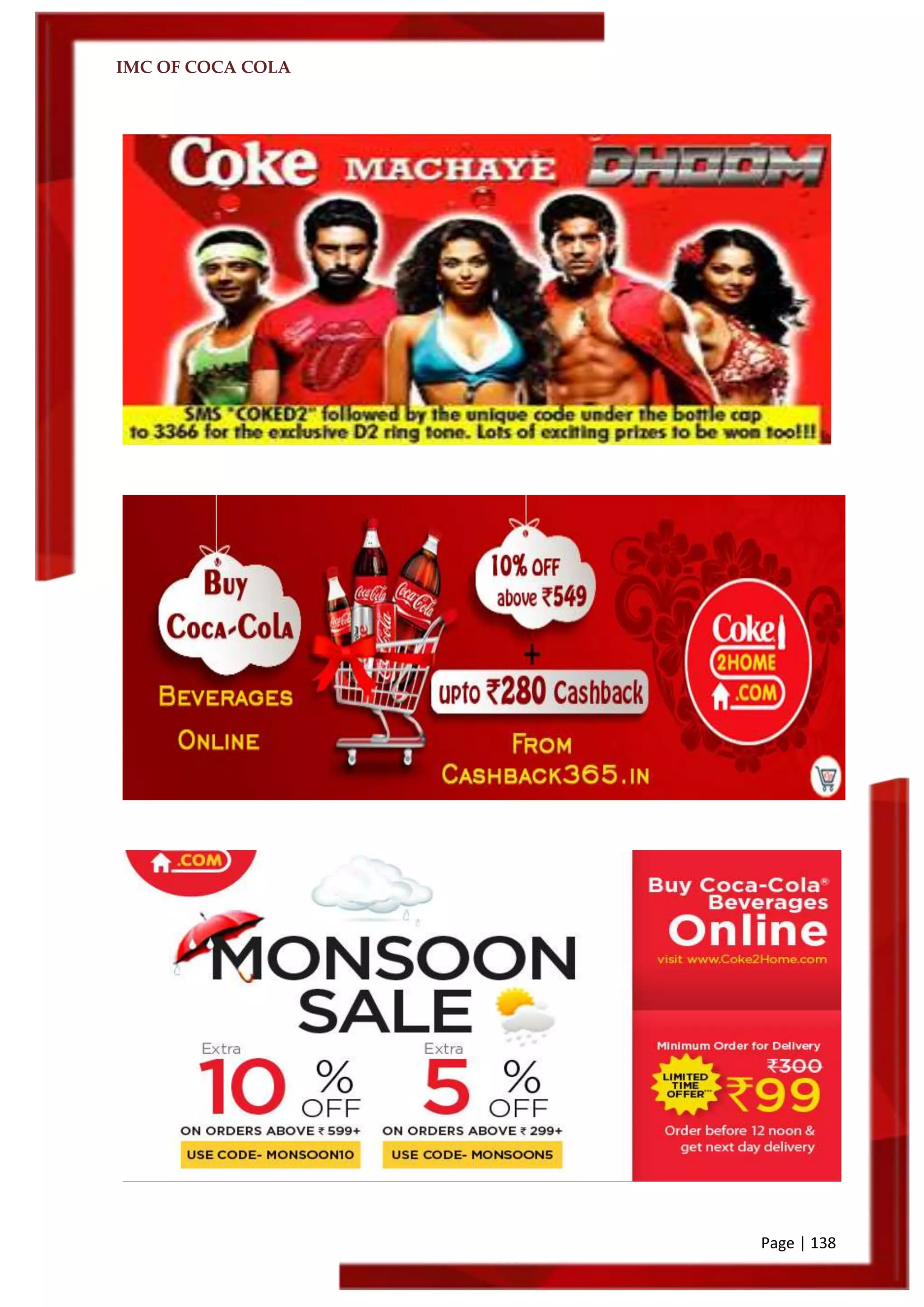 IMC OF COCA COLA
Page | 138
 