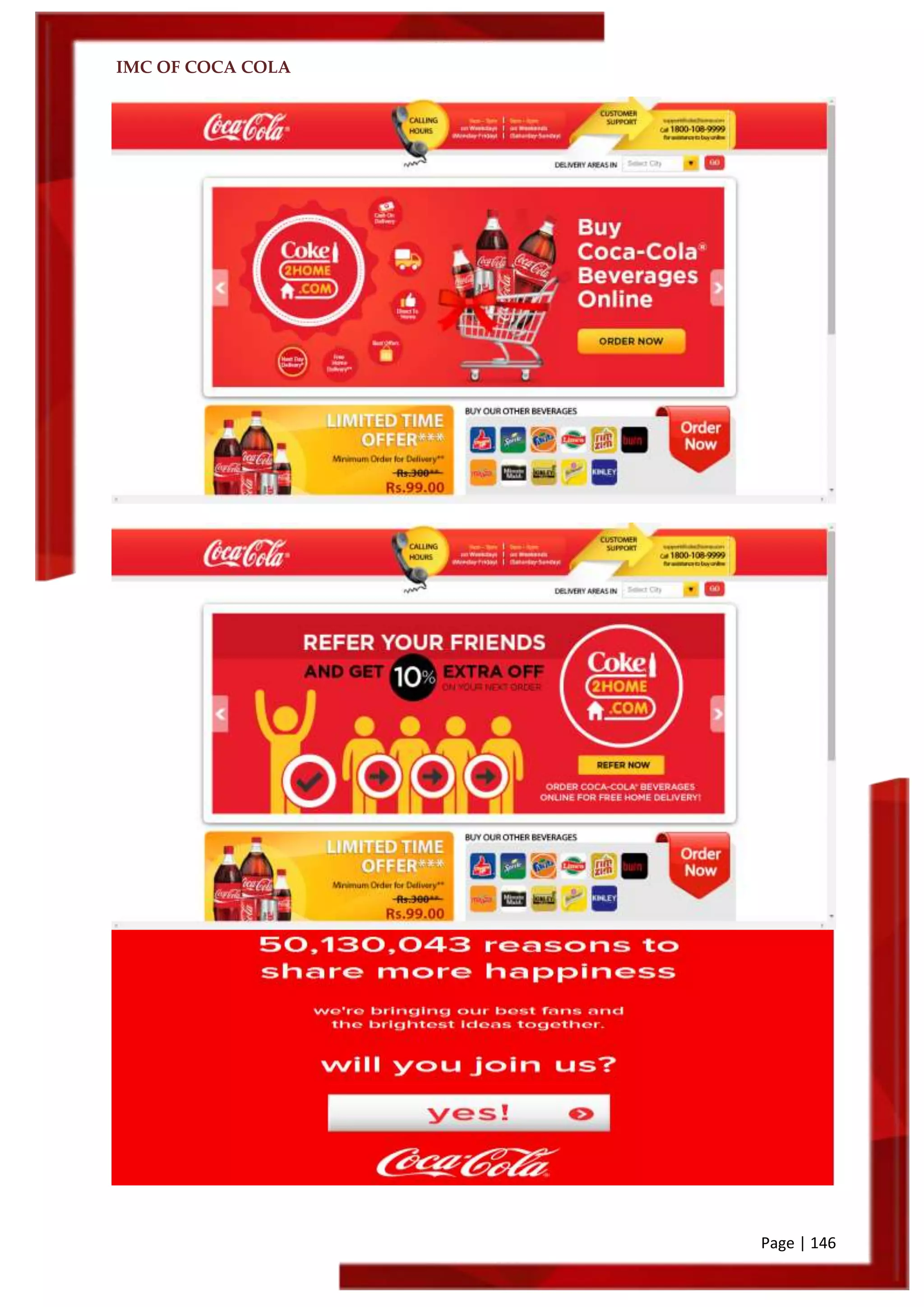 IMC OF COCA COLA
Page | 146
 