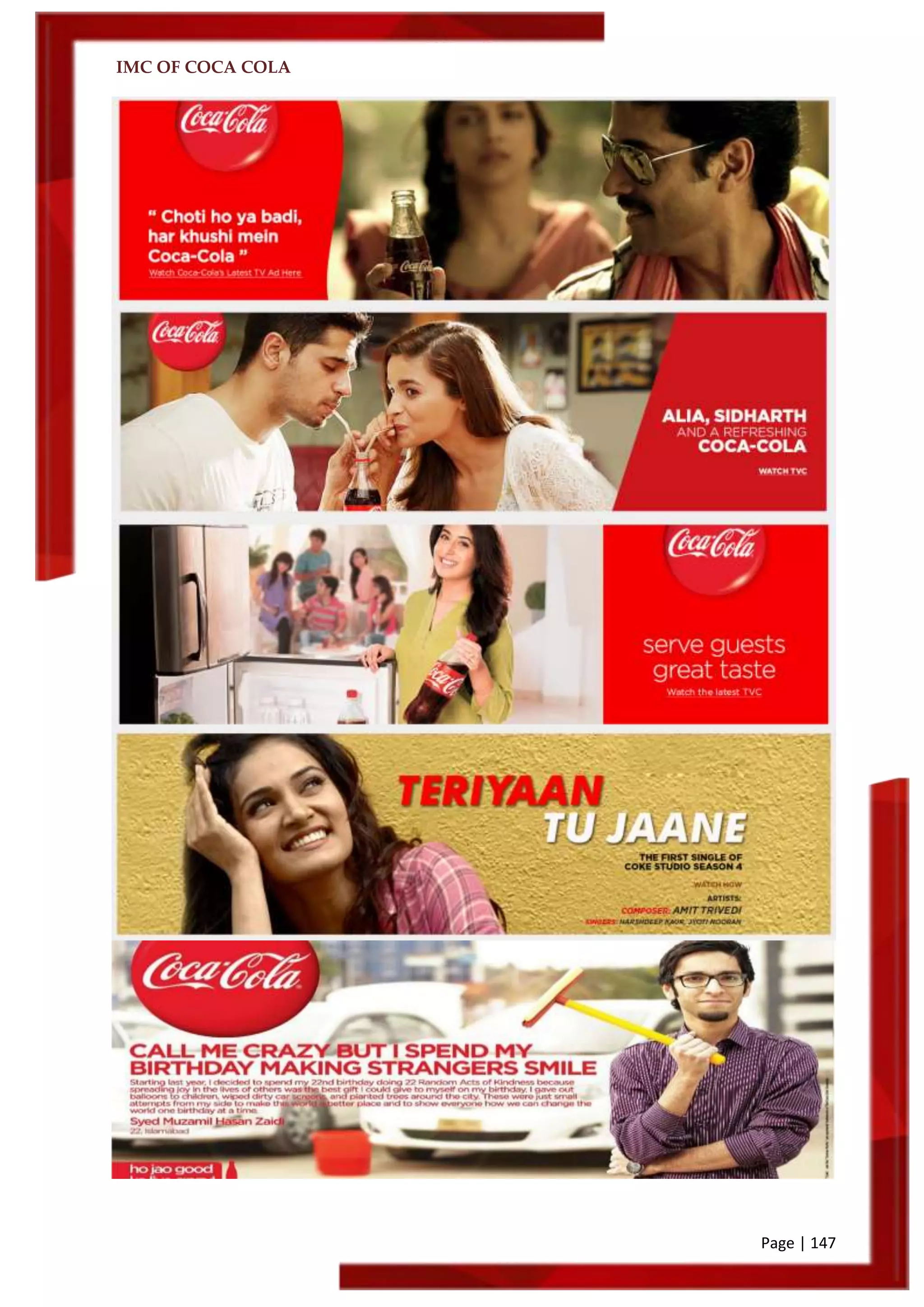 IMC OF COCA COLA
Page | 147
 