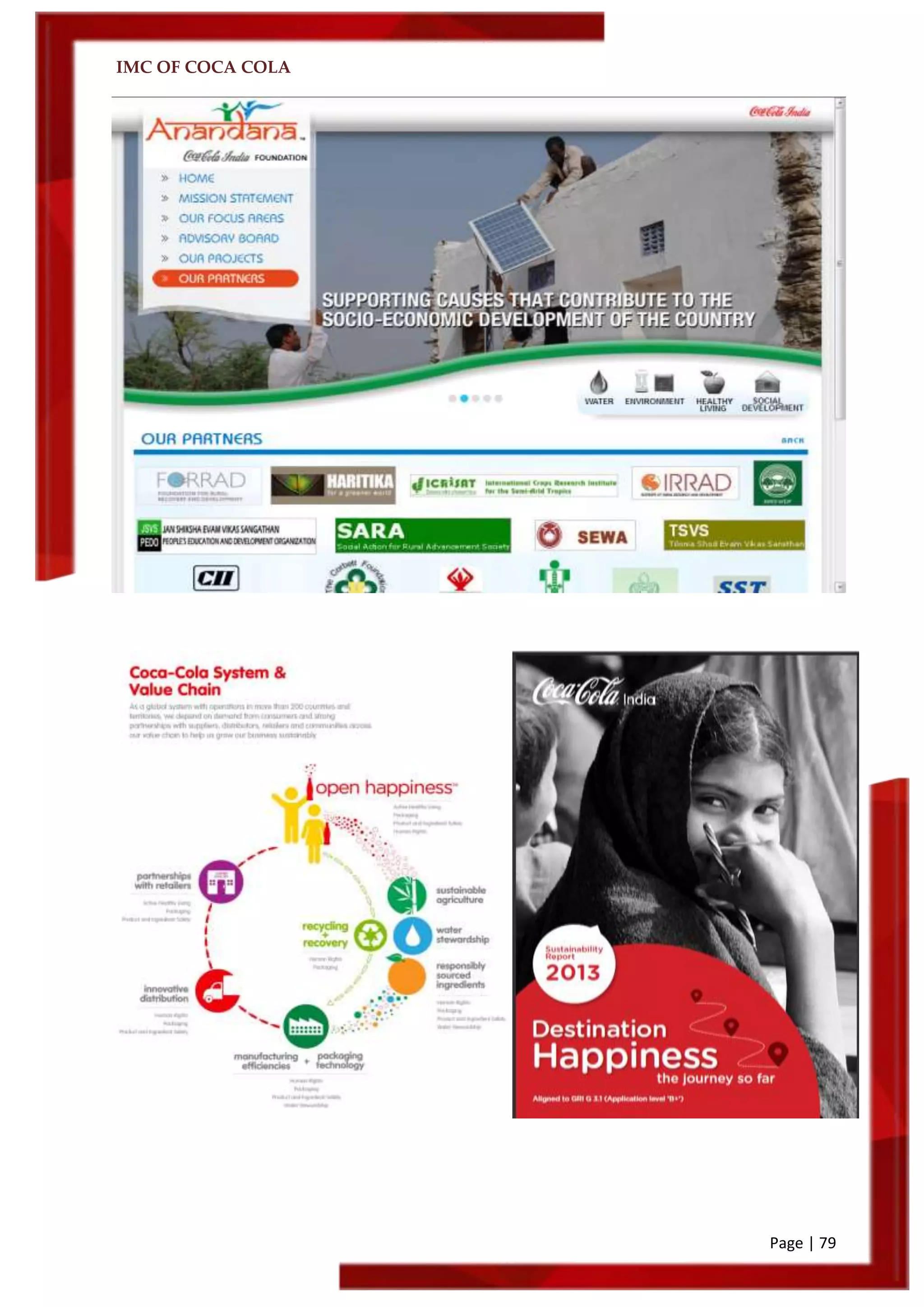 IMC OF COCA COLA
Page | 79
 