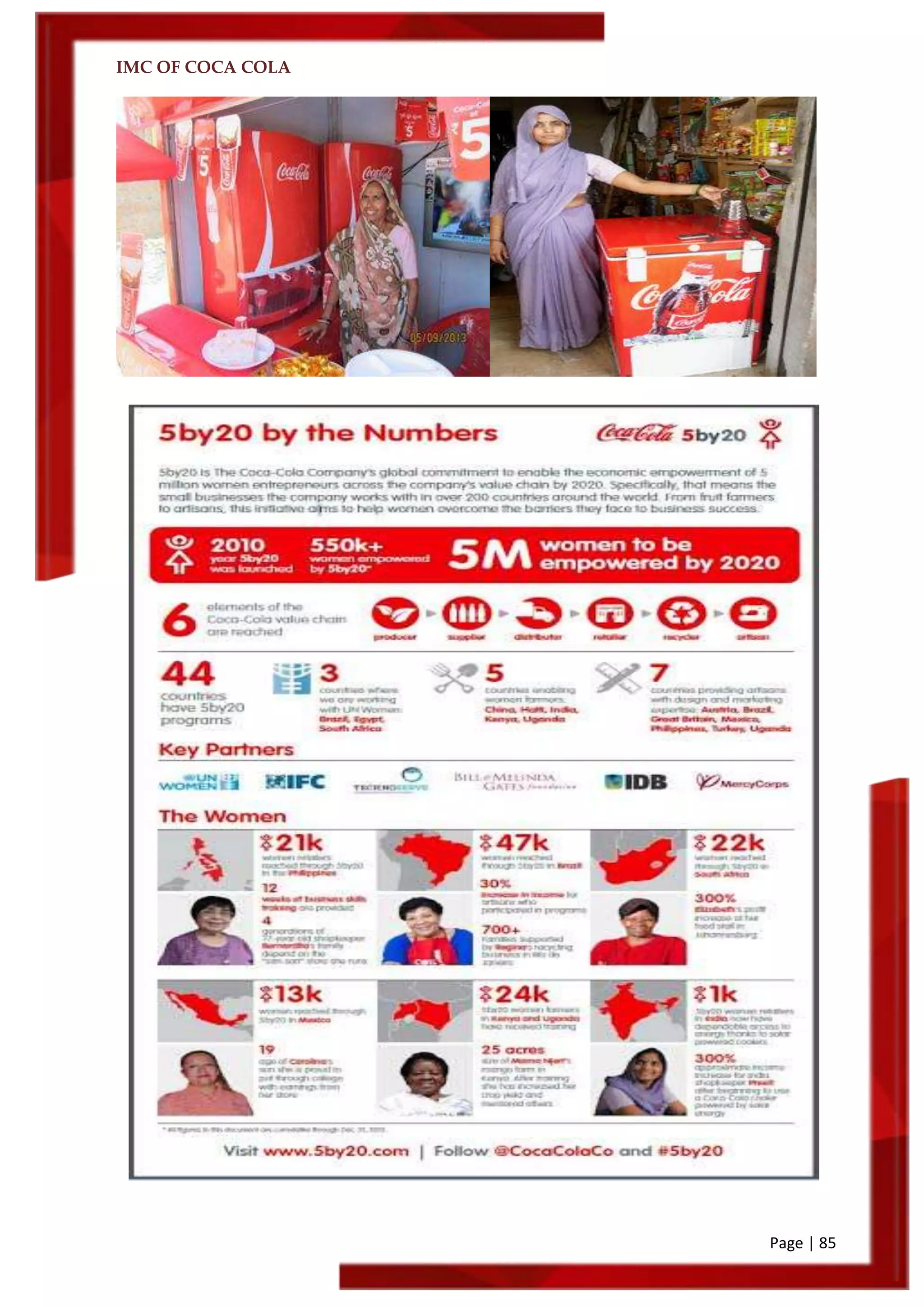 IMC OF COCA COLA
Page | 85
 