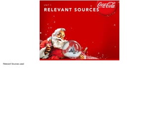 R E L E VA N T S O U R C E S
U N I T 1
Relevant Sources used
 