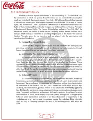 Coca Cola Company Strategic Management Project ( A Comprehensive ...
