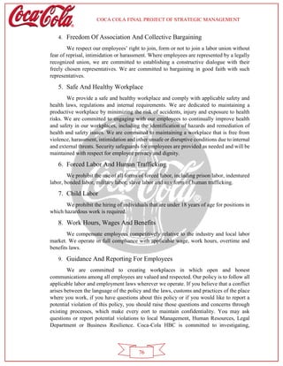 Coca Cola Company Strategic Management Project ( A Comprehensive ...