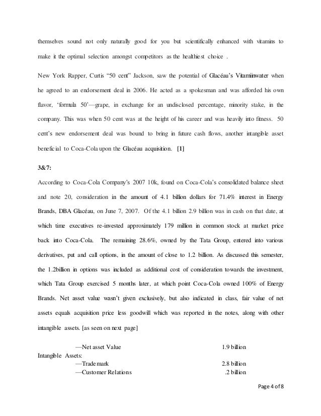 Coca Cola S Acquisition Of Glaceau