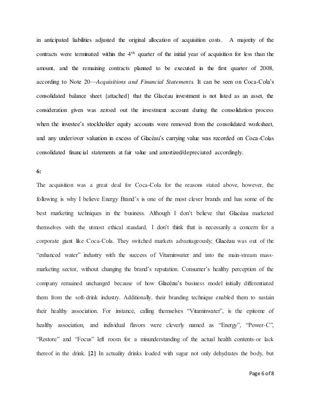 Coca Cola S Acquisition Of Glaceau