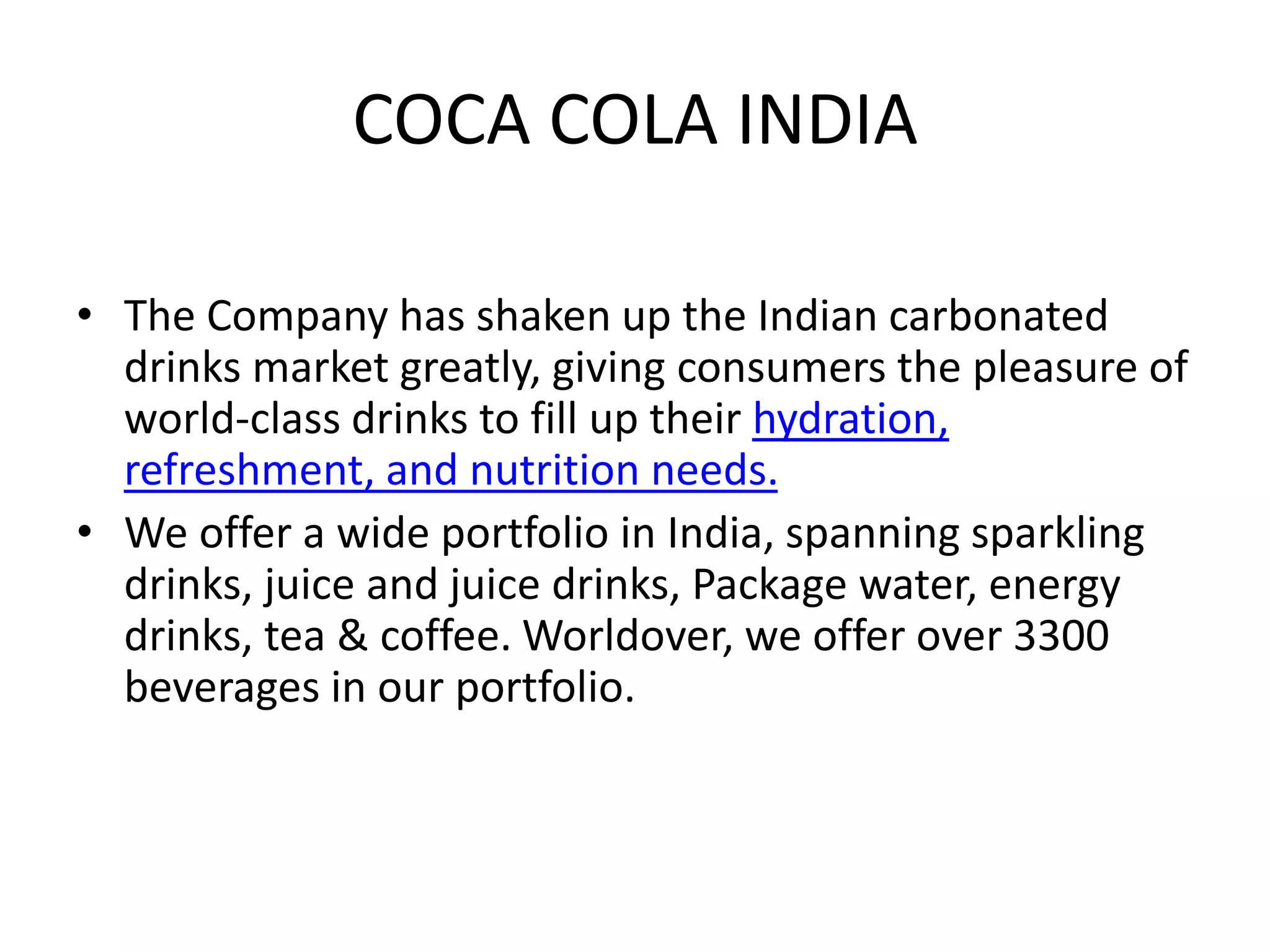 Coca cola india | PPTX