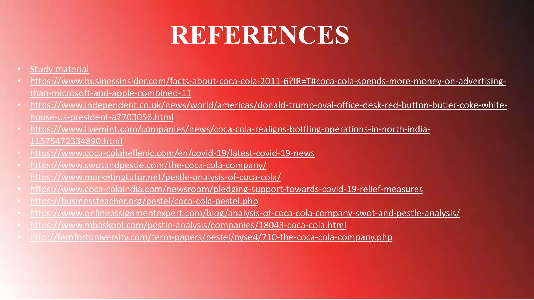 Coca Cola Pestel PDF Coca Cola Pestel PDF