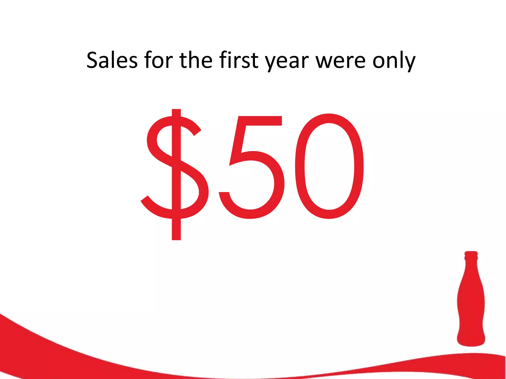 Sales for the first year were only

$50

 