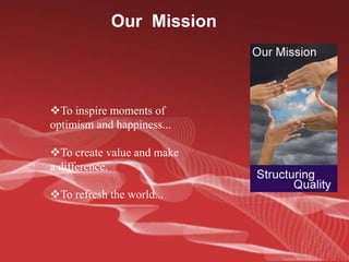 1941 Unites States War and a symbol of friendship:1941 – The entry of United States into war brought an order from RobertWoodruff: “To see what every man in uniform gets a bottle of Coca-Cola for 5 cents, wherever he is and whatever its costs the company”.More than 5 billion bottles were consumed by military service personnel during the war.As a world emerged from a time of conflict, Coca-Cola emerged as a worldwide symbol of friendship and refreshment