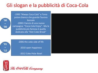 Gli slogan e la pubblicità di Coca-Cola
        -1993 “Always Coca Cola” e l’orso
        polare bianco che guarda l’auror...