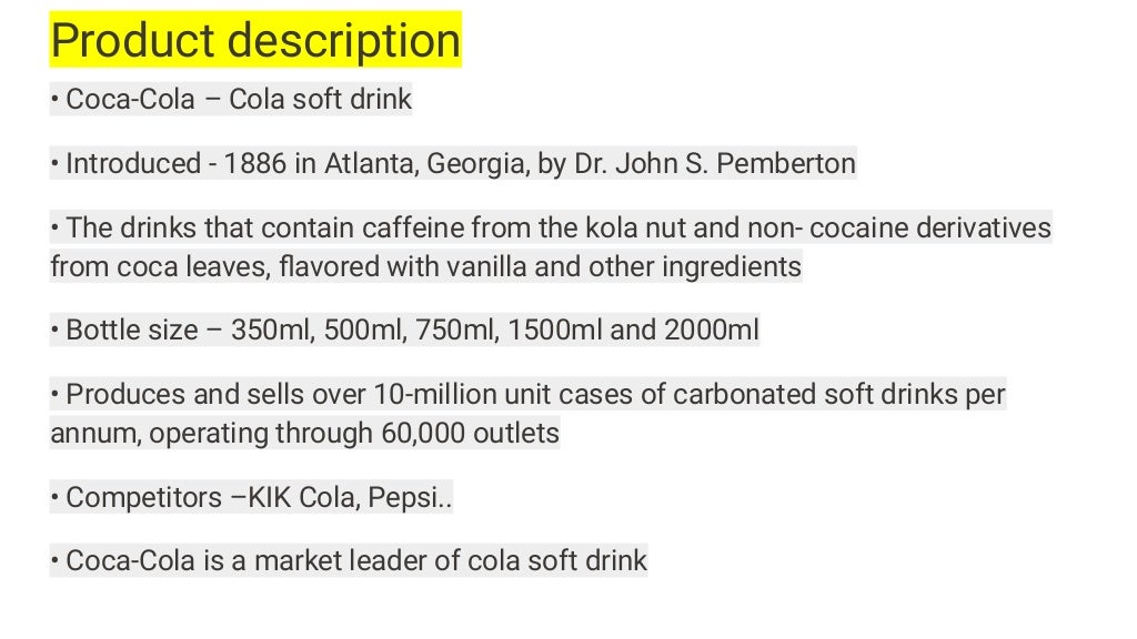 Coca cola product life cycle
