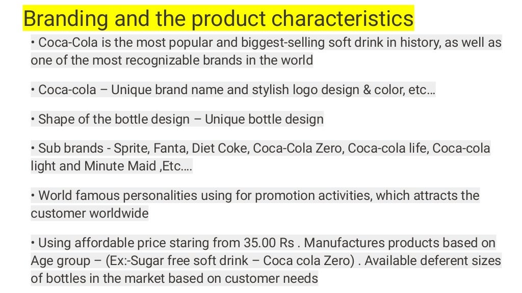 Coca cola product life cycle