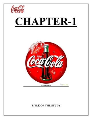 CHAPTER-1
TITLE OF THE STUDY
 