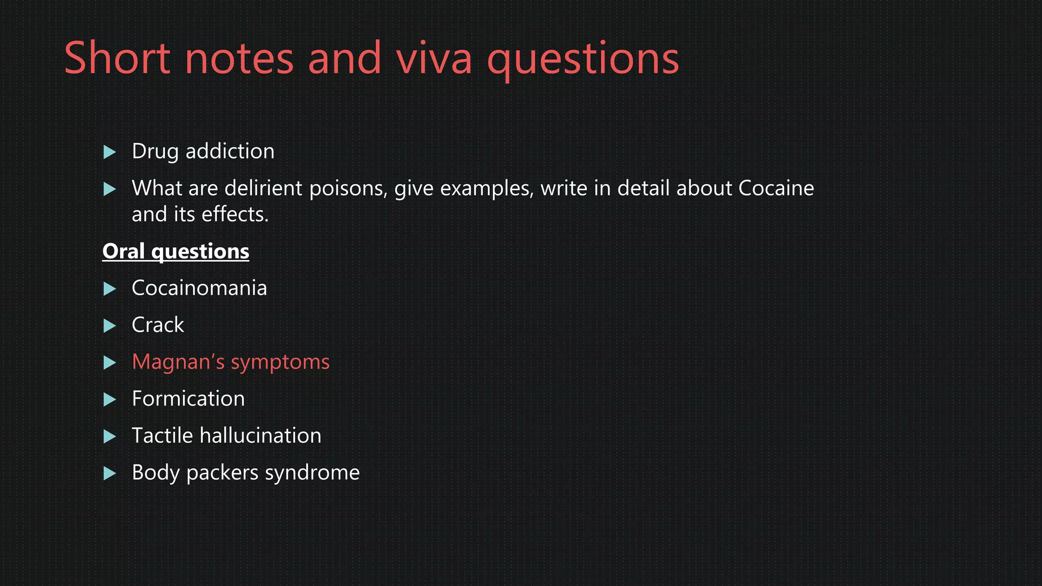 Cocoine Example Cocaine a delirient in forensic perspective | PPTX