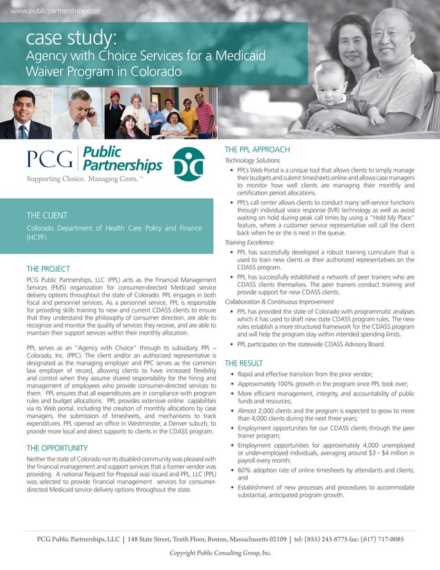 PCG Public Partnerships Case Study, Colorado Department of Health Care ...