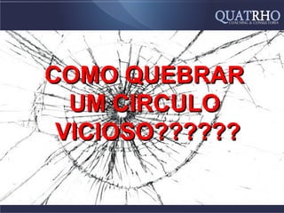 COMO QUEBRAR
  UM CIRCULO
 VICIOSO??????
 