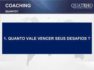 COACHING
QUANTO?




1. QUANTO VALE VENCER SEUS DESAFIOS ?
 