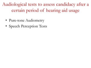 Cochlea implant candidacy