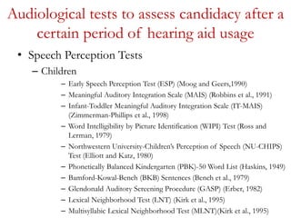 Cochlea implant candidacy