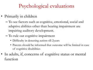 Cochlea implant candidacy