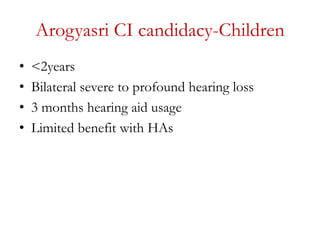 Cochlea implant candidacy