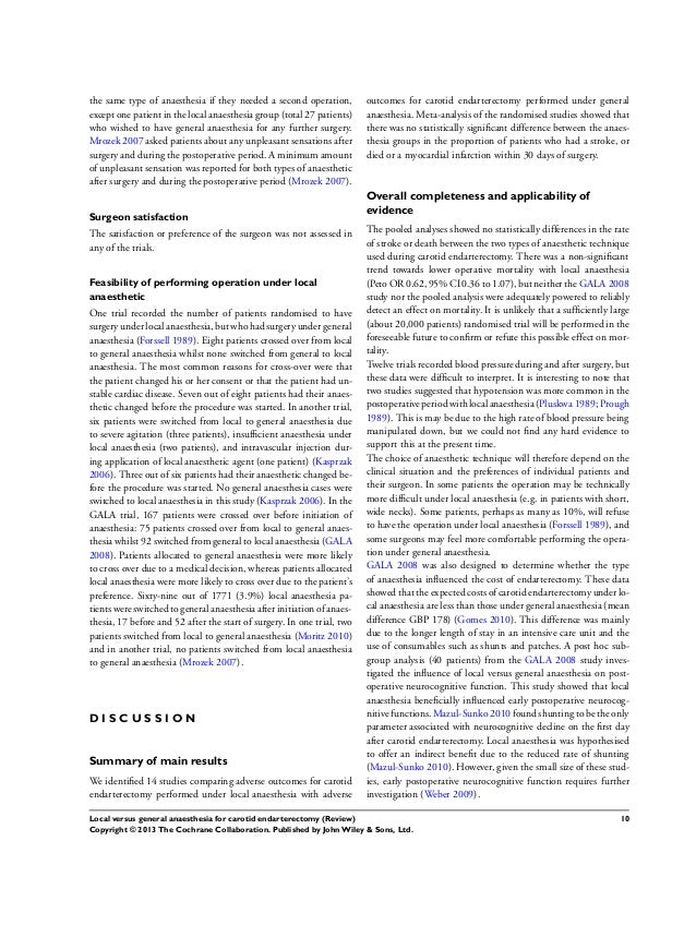 carotid endarterectomy anesthesia