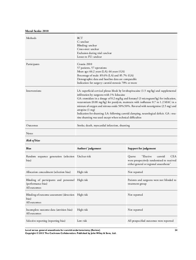carotid endarterectomy anesthesia