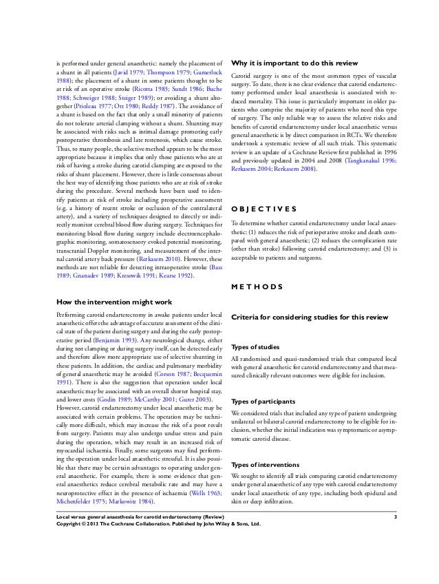 carotid endarterectomy anesthesia