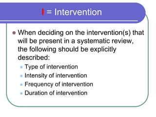 Cochrane Workshop Picos