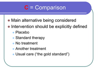 Cochrane Workshop Picos
