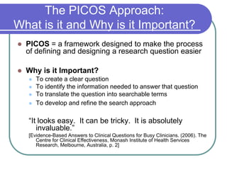 Cochrane Workshop Picos