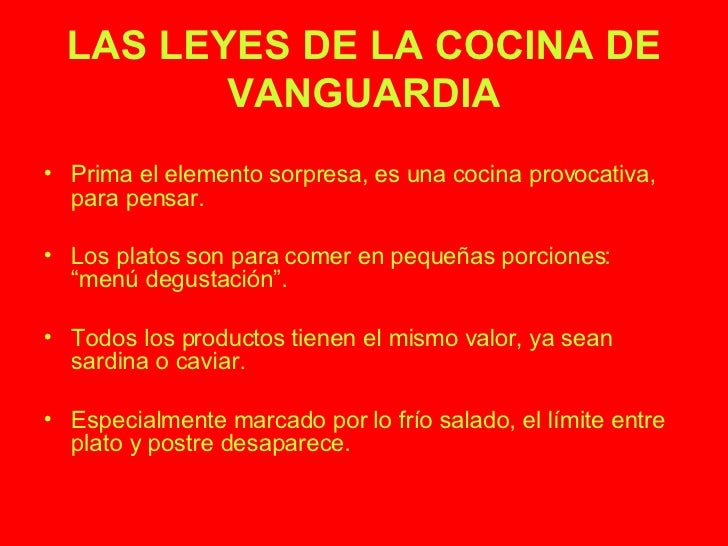COCINA DE VANGUARDIA COCINA DE VANGUARDIA