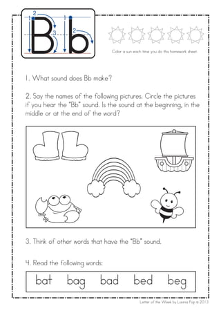 Homework Sound B letter | PDF