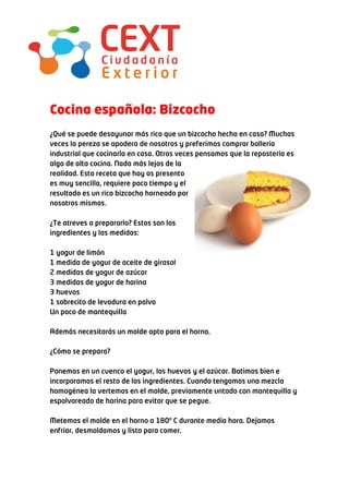 Cocina española: bizcocho
