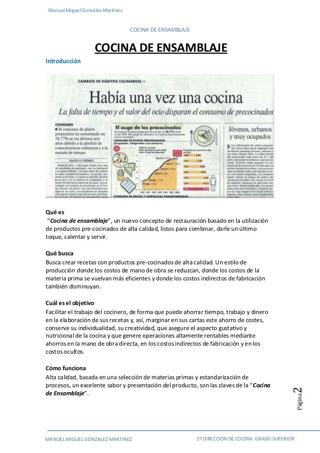 Cocina de ensamblaje. Ejemplo de Proyecto de Plan de Negocio