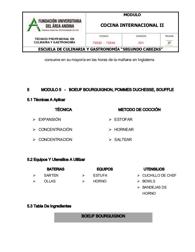 Cocina internacional ii