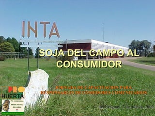 SOJA DEL CAMPO AL CONSUMIDOR JORNADA DE CAPACITACION PARA RESPONSABLES DE COMEDORES COMUNITARIOS C. del Uruguay, 2 de julio de 2002 