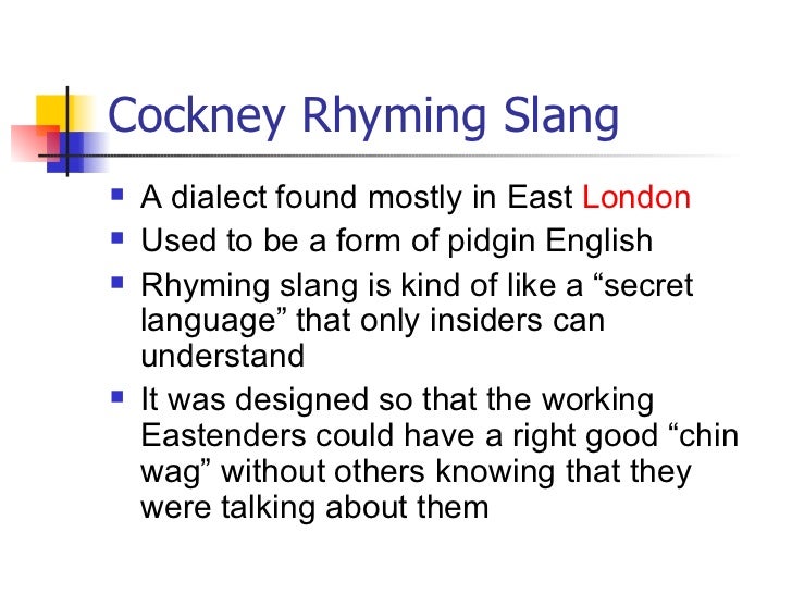 Cockney Rhyming Slang