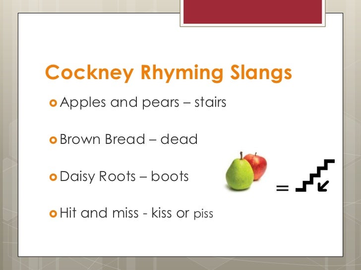 Cockney rhyming slang & english james levinh