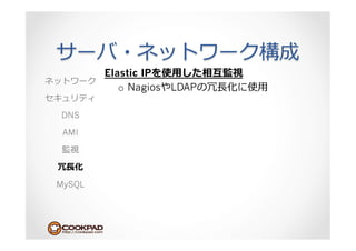 Elastic IP     ⽤用
           o  Nagios   LDAP   ⻑⾧長   ⽤用

DNS

 AMI



 ⻑⾧長

MySQL
 